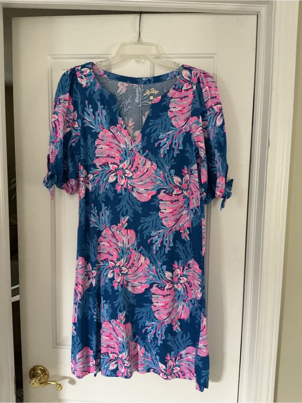Lilly Pulitzer Blue & Pink Floral Midi Dress